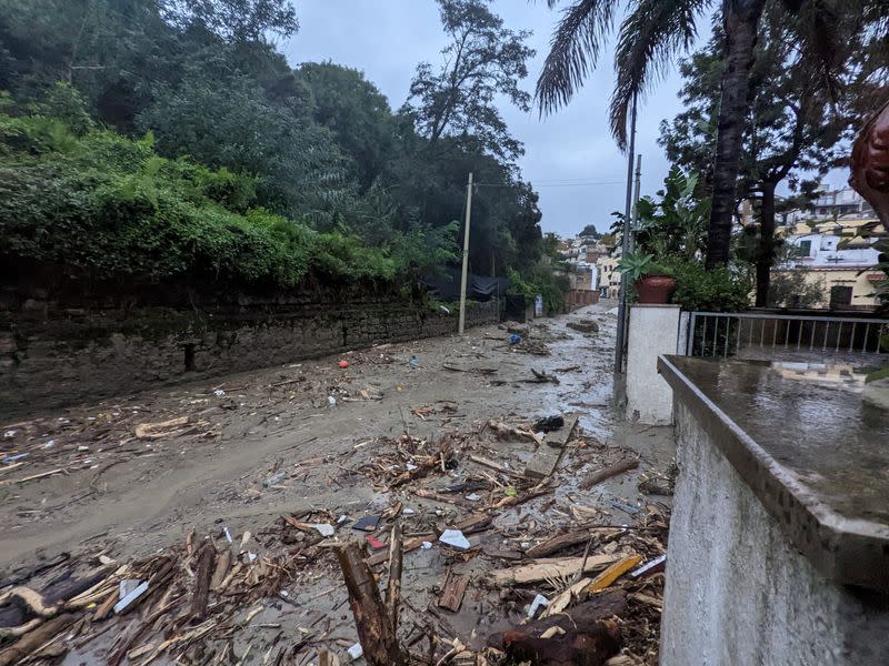 Aftermath of a landslide on the Italian holiday island of Ischia