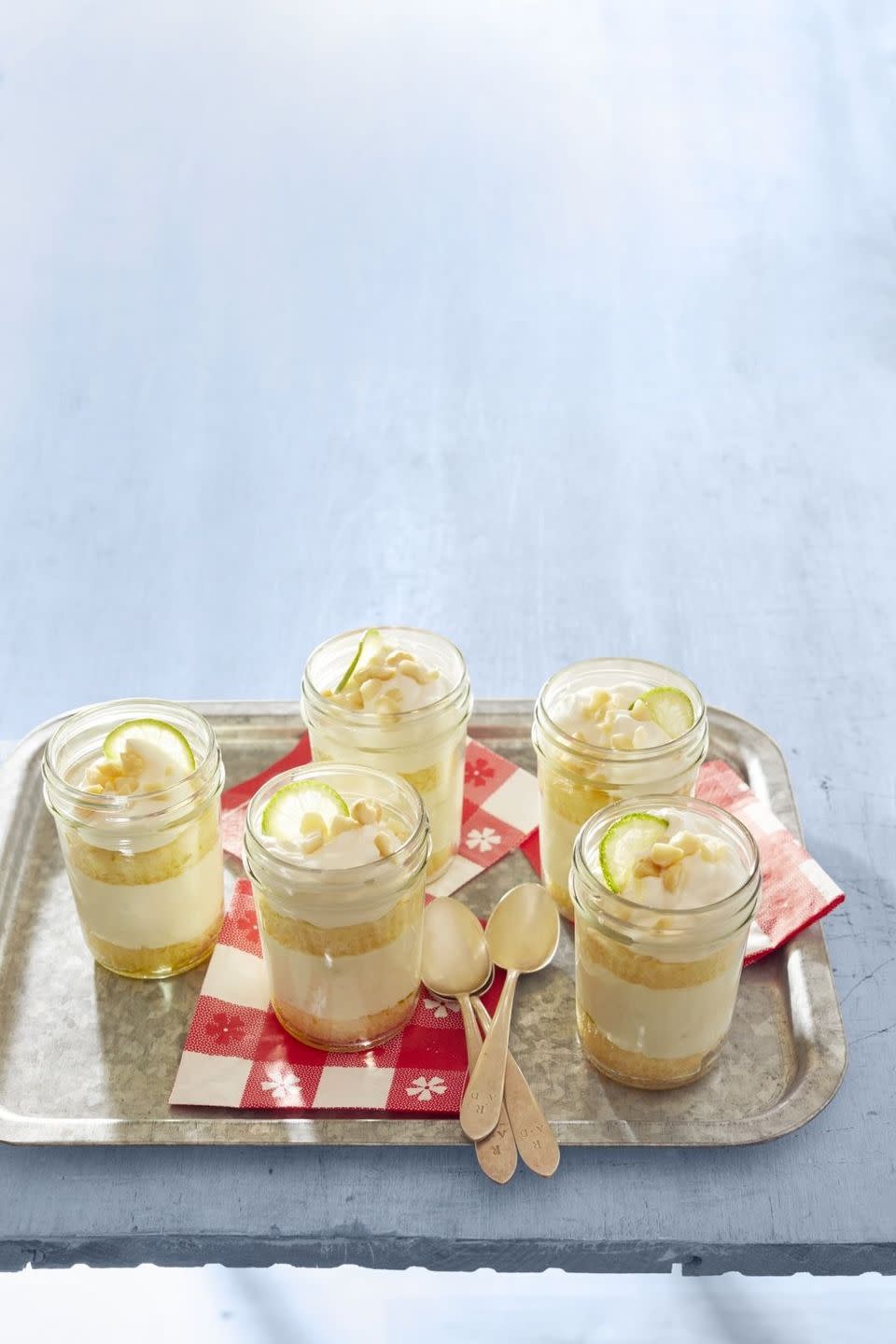 key lime cakes in a jar