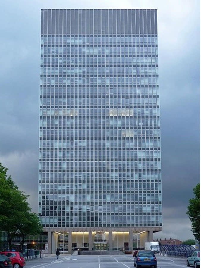 A photo of the Sheffield University Arts Tower. 