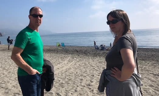 Beach life: Sandy and Fiona Crook in Andalusia