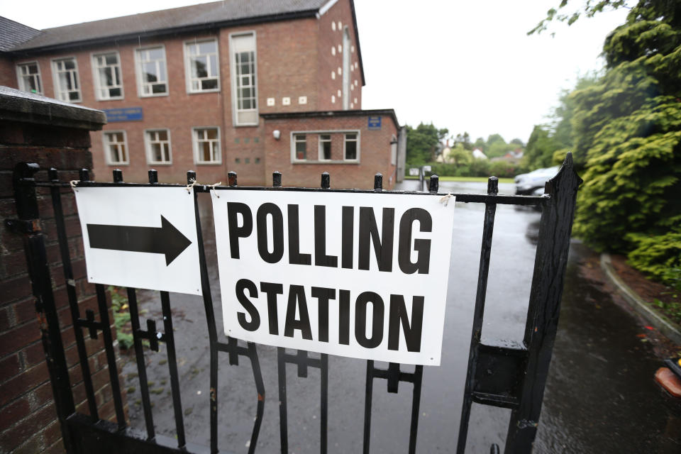 A file image of a polling station in Belfast during the 2017 general election (PA)