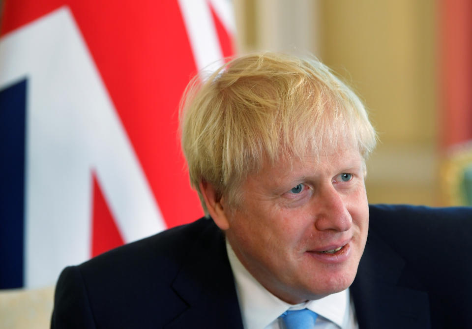 Prime Minister Boris Johnson attends a meeting with King Abdullah II of Jordan at 10 Downing Street in London.