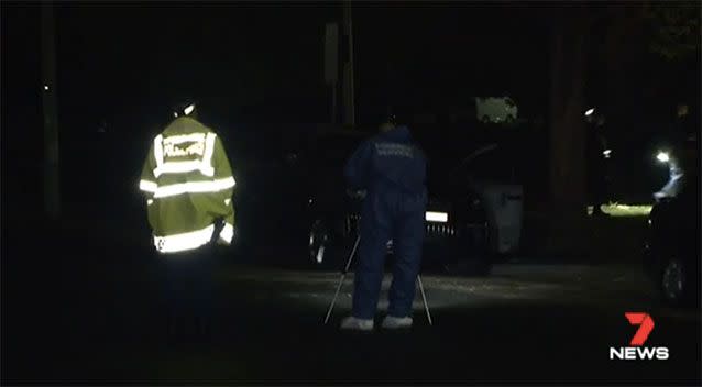 The burnt out car found after Barbaro was shot dead. Source: 7 News