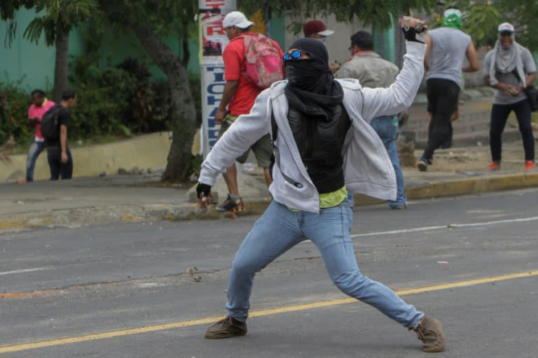 Protesters are rocking the capital Managua for a third straight day