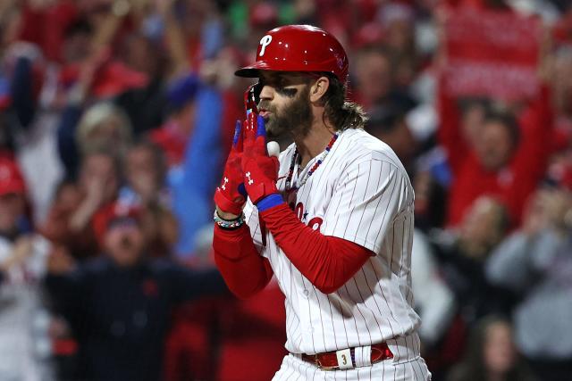 Phillies' Bryce Harper DESTROYS baseball for his first home run of