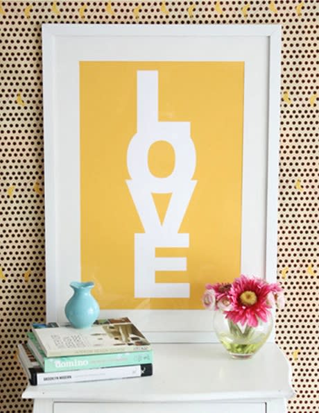 This hand-silkscreened piece comes in a range of colors from lemon yellow to watermelon red to steel grey.