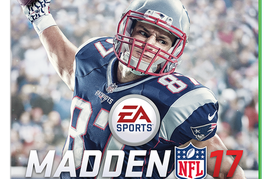 Patriots' tight end Rob Gronkowski on the cover of Madden 17.