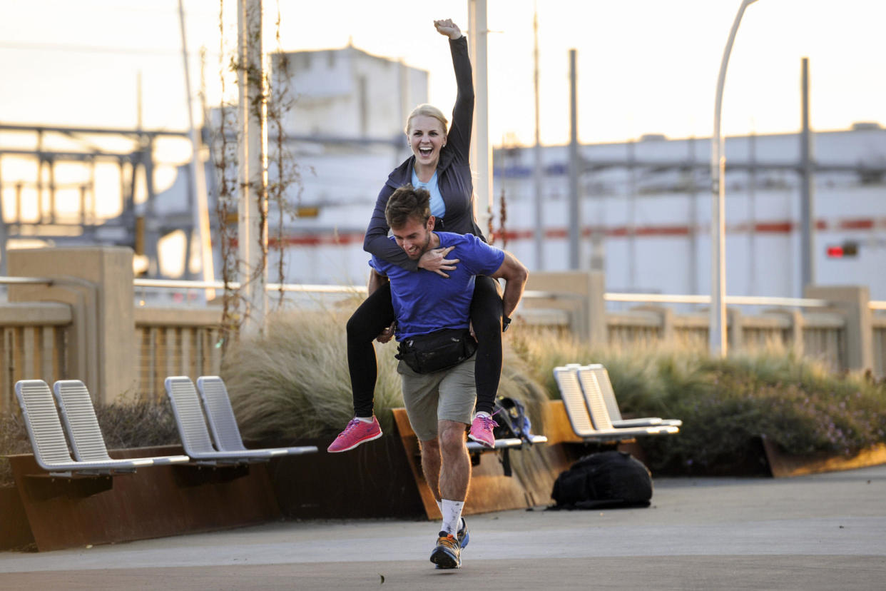 Hayley and Blair, The Amazing Race | Photo Credits: Michael Prengler, CBS