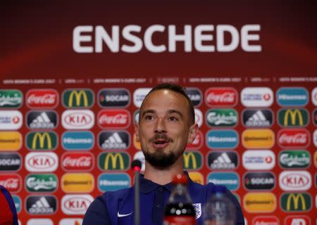 Soccer Football - England Press Conference - Women's Euro 2017 - Enschede, Netherlands - August 2, 2017 England coach Mark Sampson during the press conference REUTERS/Yves Herman