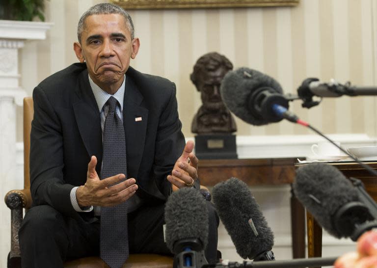 US President Barack Obama speaks about immigration reform during a meeting with young immigrants, known as DREAMers, at the Oval Office of the White House in Washington, DC, on February 4, 2015