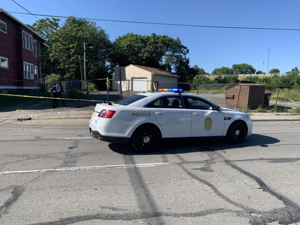 Police investigate after a woman was found with injuries from a stabbing in the  500 block of West 30th Street on Indianapolis' north side on June 23, 2022. The woman died after she was transported to a hospital, according to the Indianapolis Metropolitan Police Department.