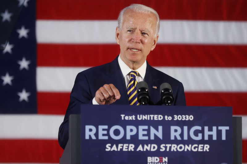 Democratic U.S. presidential candidate Biden speaks at campaign event in Darby, Pennsylvania