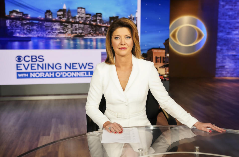 This image released by CBS shows Norah O'Donnell, host of the new "CBS Evening News with Norah O'Donnell." O'Donnell says she's "never covered a year in my entire journalistic career like this last year." From the ongoing COVID global pandemic and George Floyd protests around the world to the contested 2020 presidential and last week's storming of the U.S. capitol by armed insurgents, O'Donnell concluded that "journalism is more important than ever." (Michele Crowe/CBS via AP)