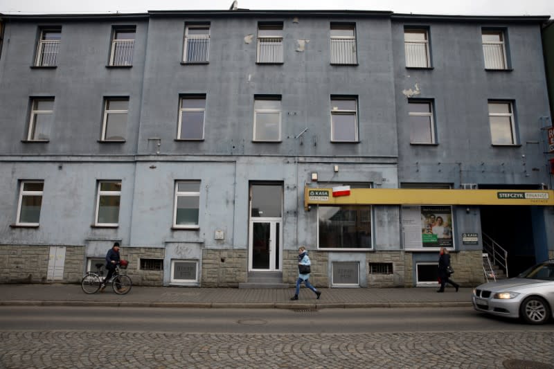 A building that used to belong to Lea Evron's family is pictured in Zywiec