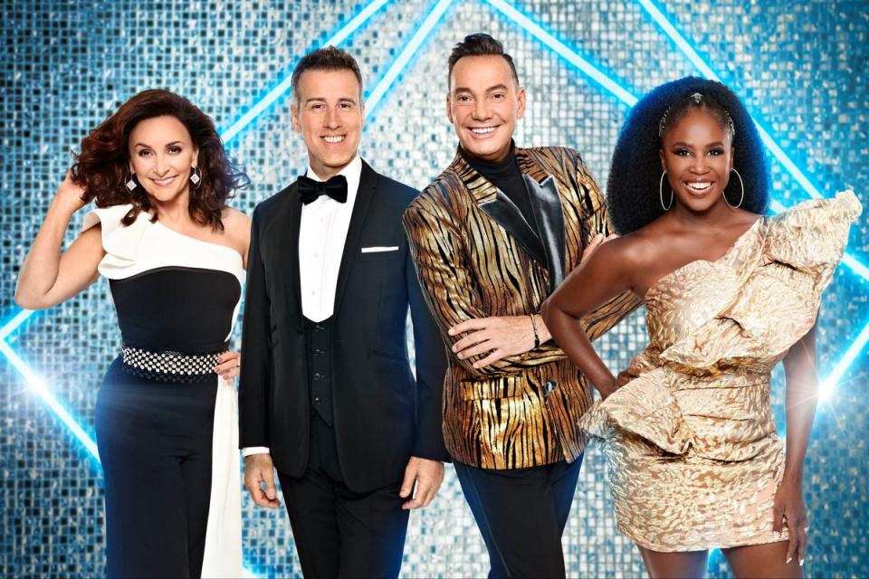 Du Beke alonside fellow Motsi Mabuse, Craig Revel Horwood, Anton Du Beke and Shirley Ballas (BBC)