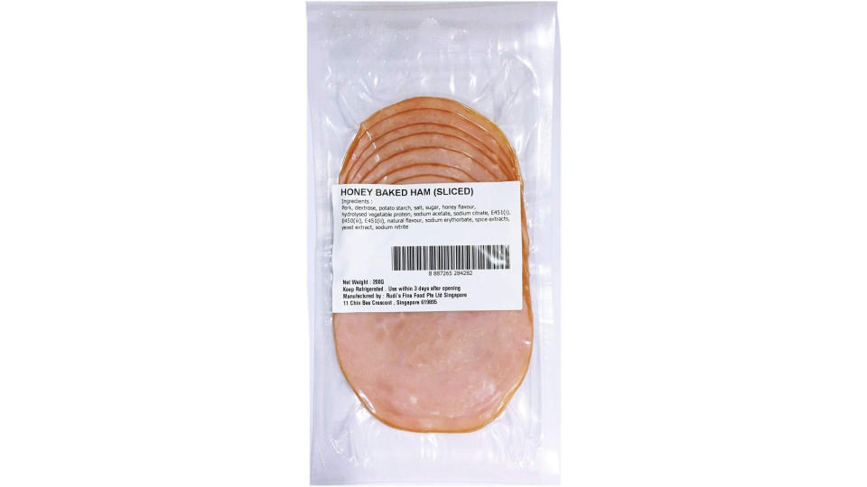 Rudi's Honey Baked Ham Sliced, 200 g - Chilled. (Photo: Amazon SG)