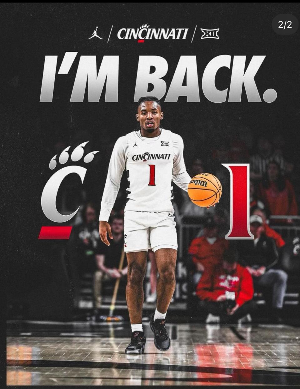 UC’s Day Day Thomas announces his return April 6.