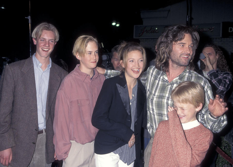 Kate Hudson and siblings with Kurt Russell