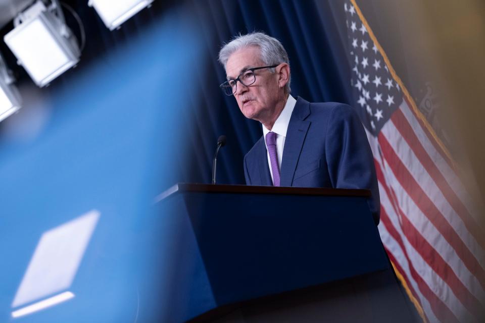 Federal Reserve Board Chair Jerome Powell speaks during a news conference about the Federal Reserve's monetary policy at the Federal Reserve, Wednesday, Jan. 31, 2024, in Washington.