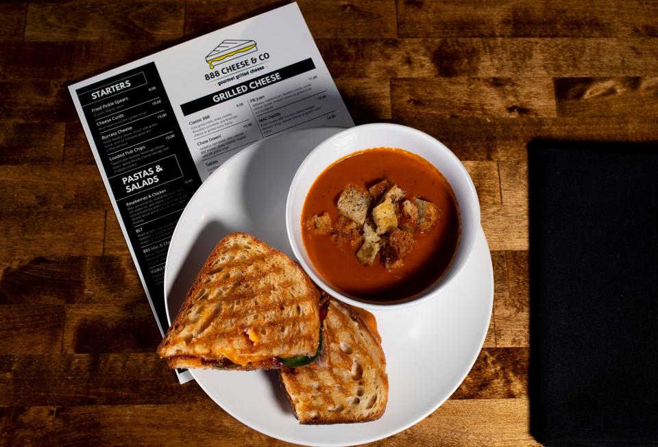 The PB Juan and tomato soup at 888 Cheese & Co., in Suamico.
 Jan. 20, 2022