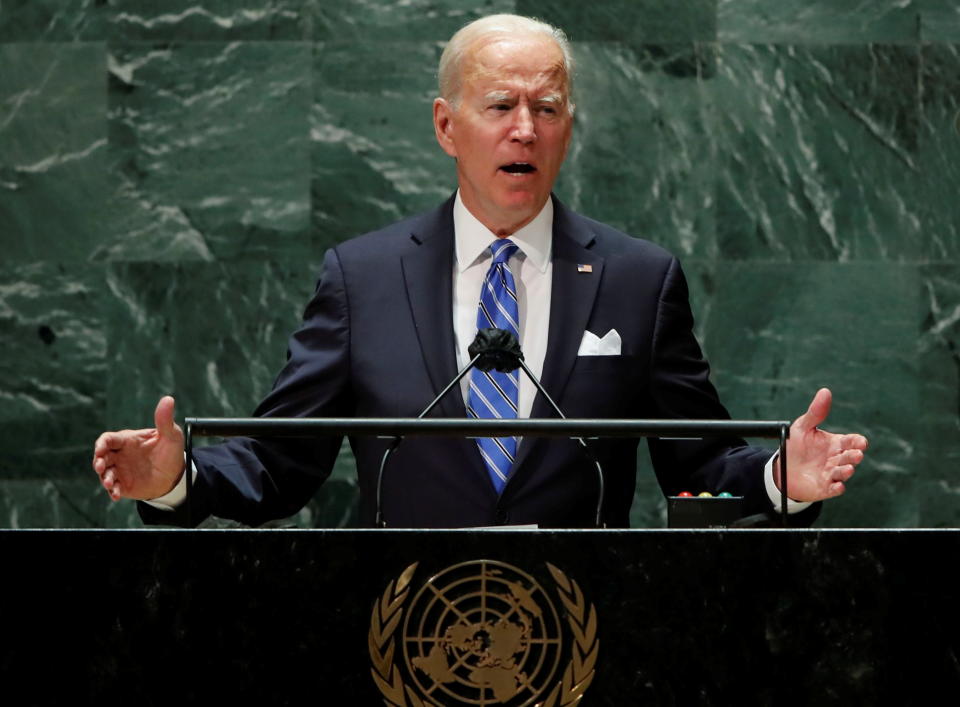 President Biden addresses the U.N. General Assembly in New York City on Tuesday. 