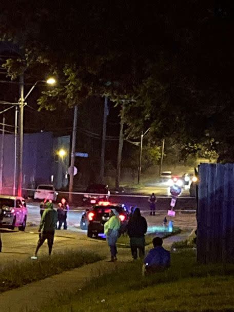 PHOTO: Jackson County Sheriff Darryl Forte tweeted these crime scene photos of the shooting at the Klymax Lounge that left 3 dead, 2 injured early Sunday, May 21, 2023, in Kansas City, Missouri.  (Sheriff Darryl Forte/Twitter)