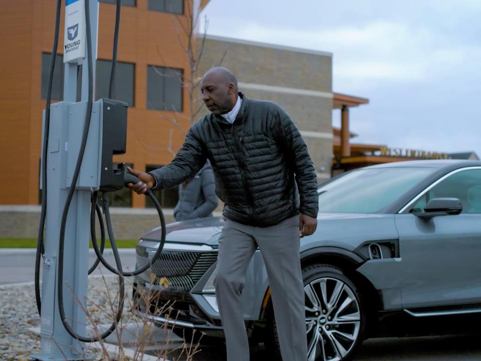 Ultium EV charger in use