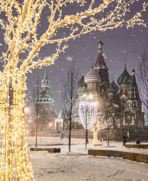 Twinkling lights in Red Square - Credit: ELENA KRIZHEVSKAYA