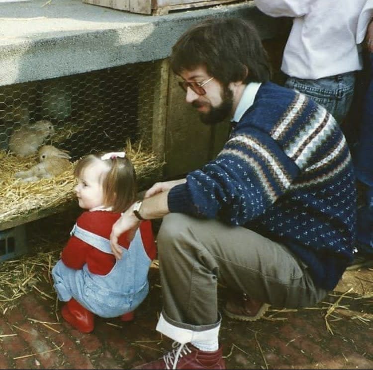 Charlotte Jones’ favourite photo with her father Chris (Handout/PA)