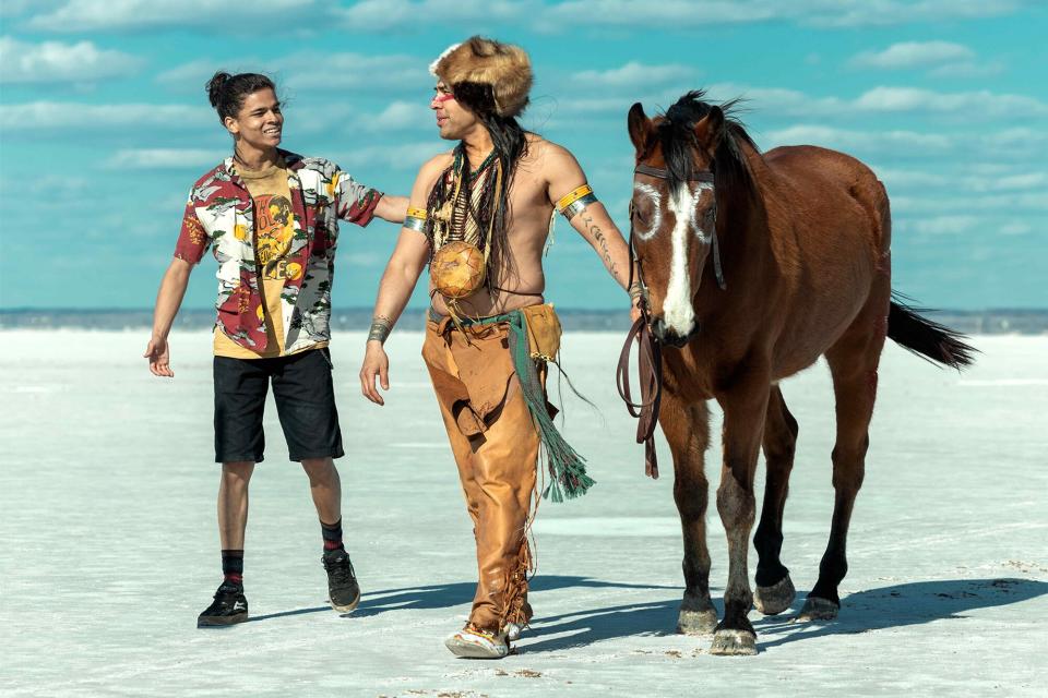 RESERVATION DOGS -- “Maximus” -- Season 3, Episode 2 (Airs Wednesday, August 2nd) — Pictured: (l-r) D’Pharaoh Woon-A-Tai as Bear, Dallas Goldtooth as Spirit.