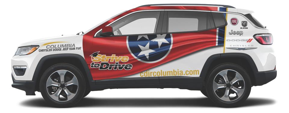 A graduating Maury County Public Schools student will be awarded this new Jeep SUV from Columbia Chrysler Dodge Jeep Ram during the district's annual Strive to Drive event on May 21.