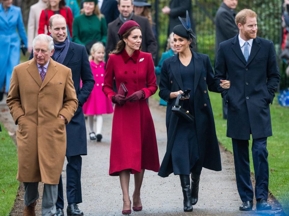 Royal family Christmas Sandringham Prince Charles William Harry Kate Middleton Meghan Markle