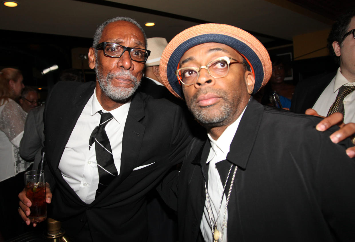 NEW YORK, NY - AUGUST 02:  (L-R) Thomas Jefferson Byrd and Spike Lee  "Mike Tyson: Undisputed Truth" Broadway Opening Night at Longacre Theatre on August 2, 2012 in New York City.  (Photo by Johnny Nunez/WireImage)
