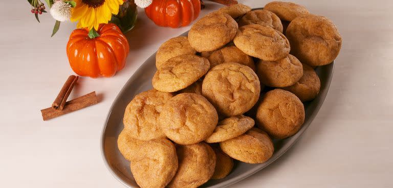 <p>Soft, chewy, and full of cinnamon and pumpkin, these are just as dreamy as they sound.</p><p><em><a href="https://www.delish.com/cooking/recipe-ideas/a23941394/pumpkin-snickerdoodles-recipe/" rel="nofollow noopener" target="_blank" data-ylk="slk:Get the recipe from Delish »;elm:context_link;itc:0;sec:content-canvas" class="link ">Get the recipe from Delish »</a></em></p>