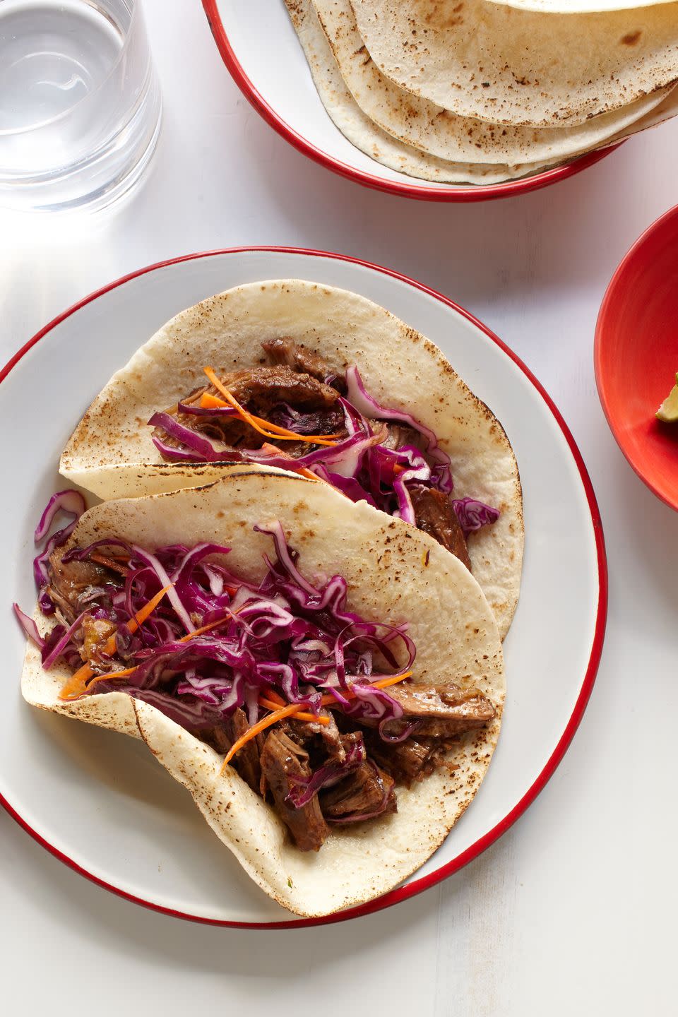 Slow Cooker Asian Pork Tacos with Red Cabbage Slaw
