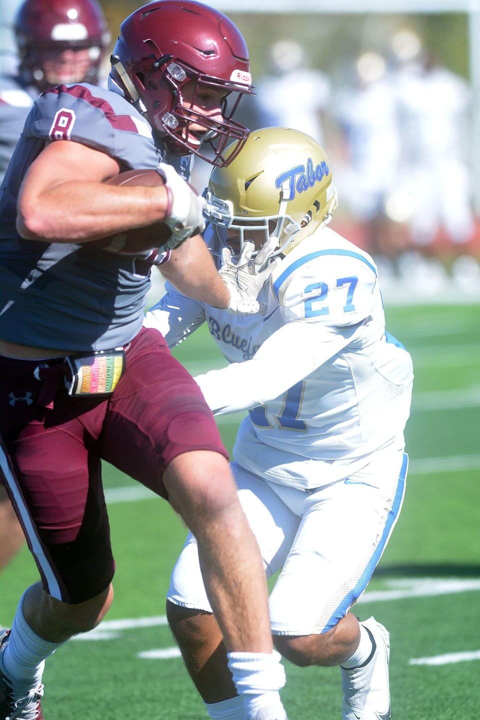 Bethel senior receiver Tanner Galliart had two catches, including one for a touchdown, in a 49-21 win over Tabor.