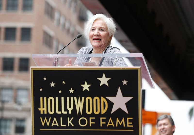 Dukakis speaks at the ceremony for the unveiling of her star on the Walk of Fame in Los Angeles