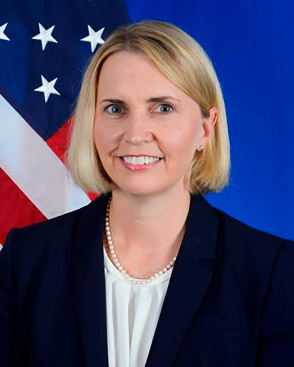 This official undated portrait provided by the U.S. Department of State, shows Ambassador Bridget Brink. President Joe Biden announced on Monday his nomination of Bridget Brink to serve as U.S. ambassador to Ukraine. Brink, a career foreign service officer, has served since 2019 as ambassador to Slovakia. She previously held assignments in Serbia, Cyprus, Georgia and Uzbekistan as well as with the White House National Security Council. The post requires confirmation by the U.S. Senate.