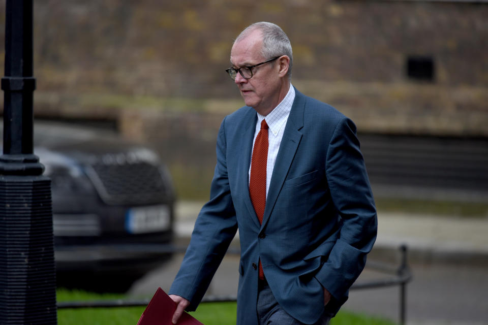 LONDON, ENGLAND - APRIL 07: Chief Scientific Officer, Sir Patrick Vallance arrives for the daily Coronavirus briefing at No.10 Downing Street on April 07, 2020 in London, England.Prime Minister Boris Johnson was transferred to the intensive care unit at St Thomas' Hospital after his coronavirus symptoms worsened last night. (Photo by Kate Green/Anadolu Agency via Getty Images)