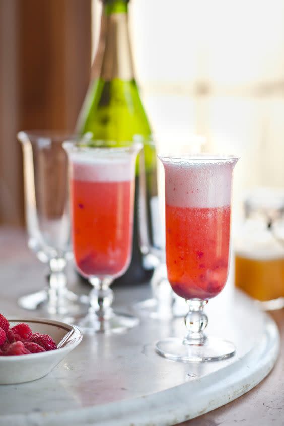 Peach Melba Mimosas