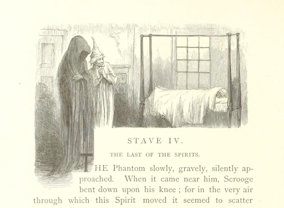 The last of the ghosts from the 1869 edition of “A Christmas Carol.” | S. Eytinge, Wikimedia Commons