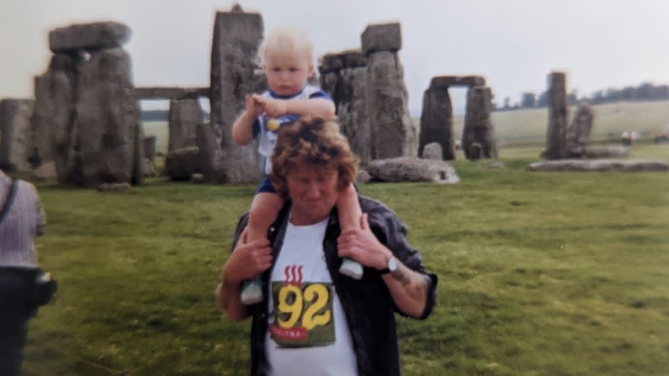 Anthony Clarke visited Stonehenge with his father in 1998 when he was just one year old. - Courtesy of Anthony Clarke/Curtin University