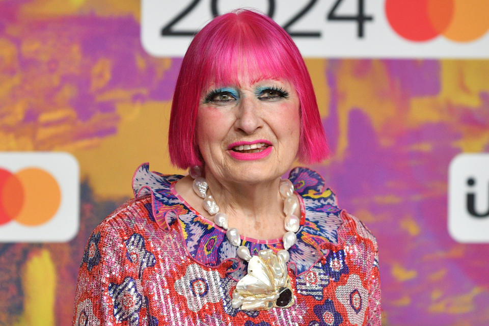 Zandra Rhodes attends the BRIT Awards 2024 at The O2 Arena on March 02, 2024 in London, England. (Photo by Jim Dyson/Redferns)