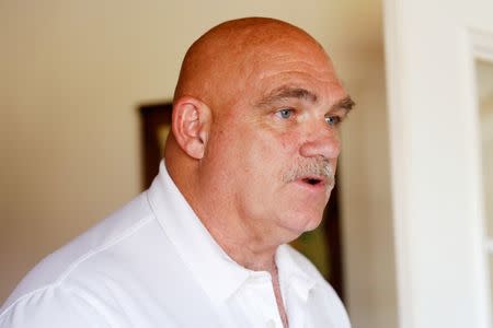 Lance Mayfield, businessman and former mine employee, speaks during an interview in Bixby, located in Iron County, an area that is home to the country's largest lead mining operations and an area that has the highest percentage of lead poisoned children in Missouri, U.S. November 17, 2016. REUTERS/Whitney Curtis