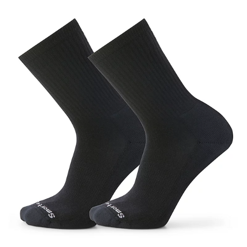 black pair of smartwool socks against white background