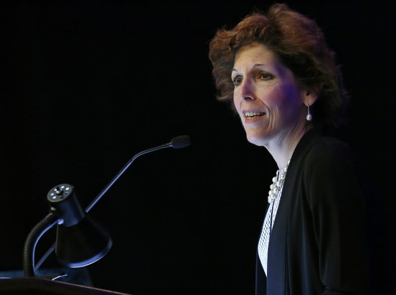 Cleveland Federal Reserve President and CEO Loretta Mester gives her keynote address at the 2014 Financial Stability Conference in Washington