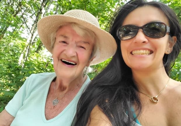 Annie Brown and her granddaughter Kelly Gaba pose for a picture. Brown passed away on June 29, 2021. (Submitted by Kelly Gaba - image credit)