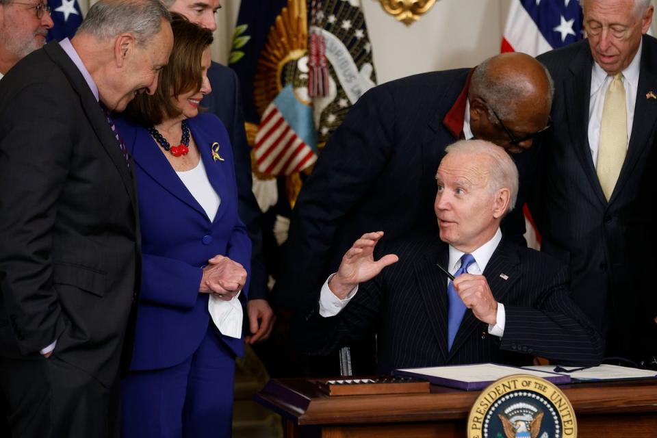 In private calls, Schumer has entertained the idea that Biden may need to replaced on the top of the ticket. (Getty Images)