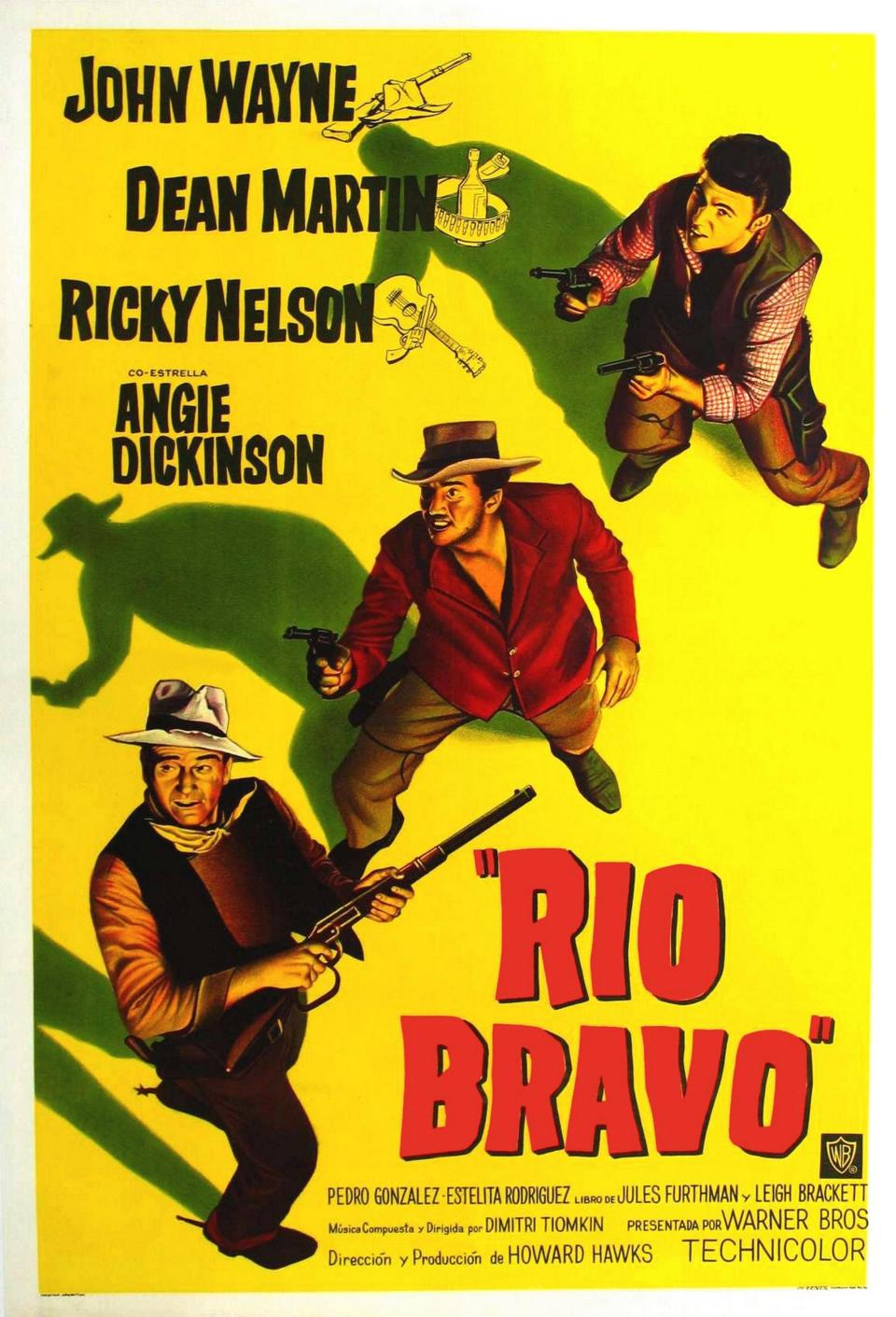 Rio Bravo, poster, John Wayne, Dean Martin, Ricky Nelson, 1959. (Photo by LMPC via Getty Images)