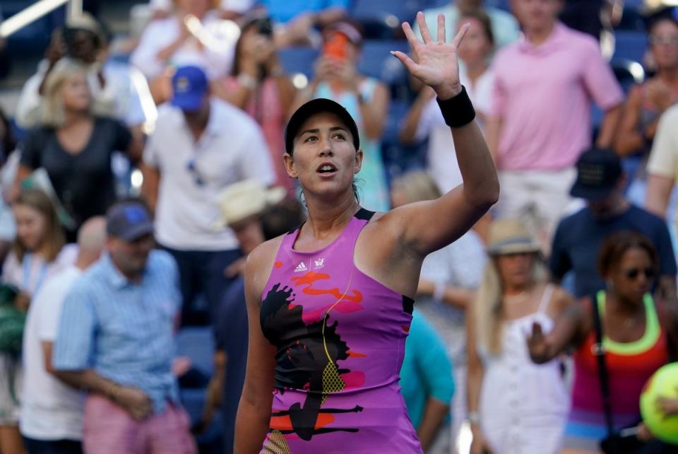 Muguruza at the US Open in 2022 (AP)